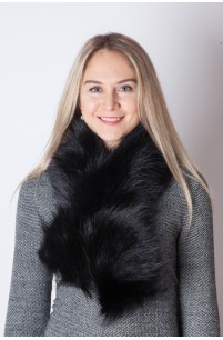 Black raccoon fur scarf
